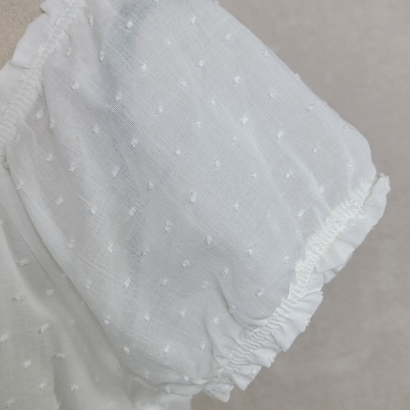 Betsy Johnson NEW Women's L White Swiss Dot Smocked Waist Cottagecore Boho Dress - Picture 9 of 13